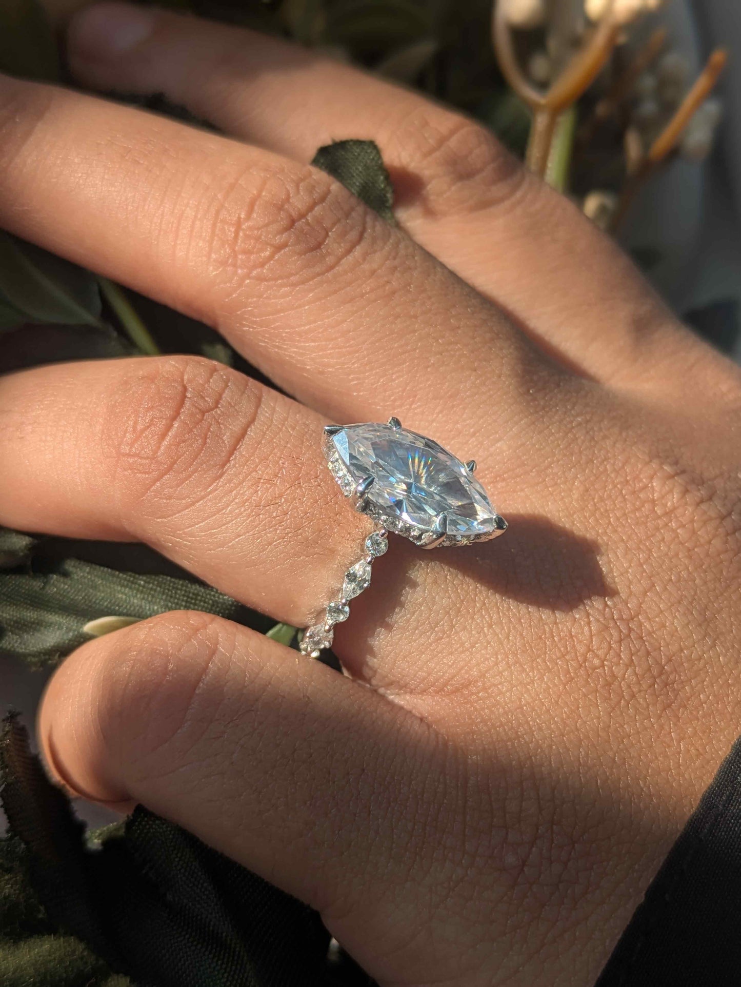 4Ct Shelby Marquise Solitaire Silver Ring For Women