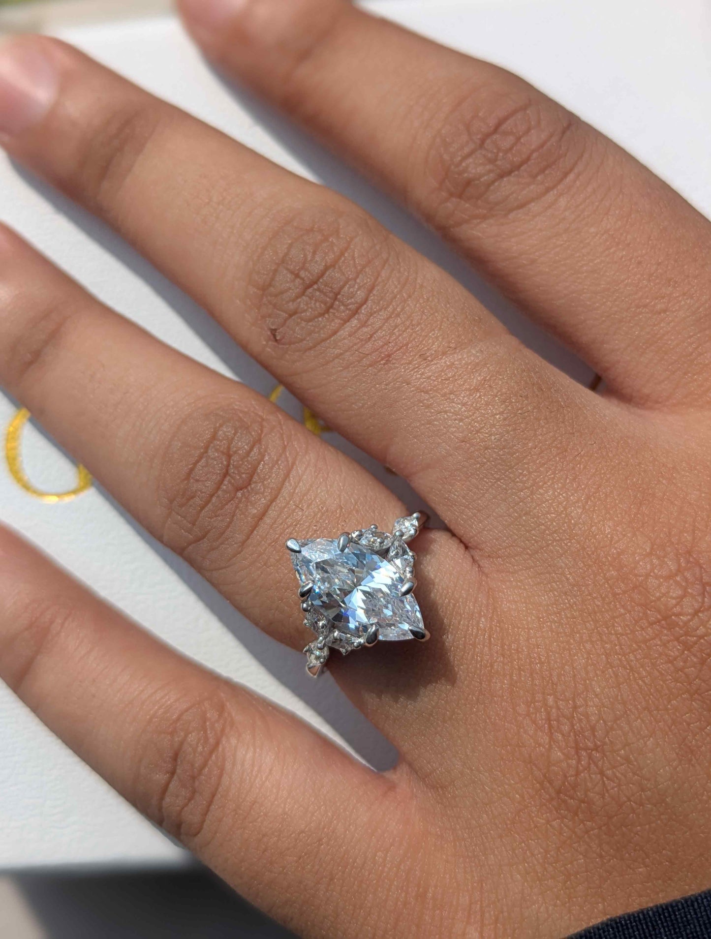 2.5 Ct Marquise Floral Solitaire Silver Ring For Women