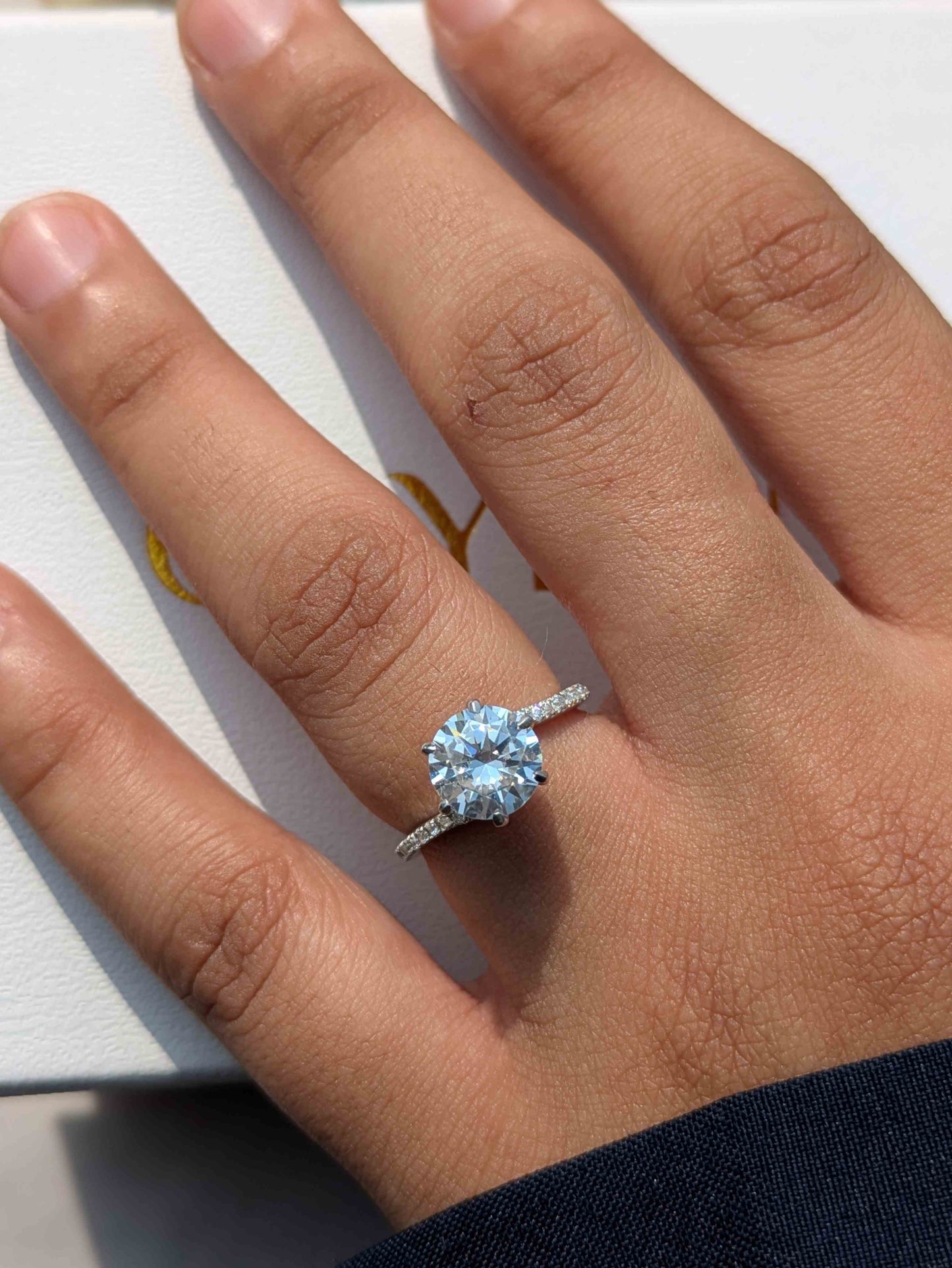 2ct Round Bypass Solitaire Silver Ring For Women