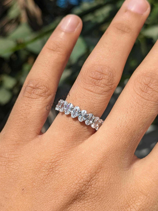 Oval Full Eternity Silver Band