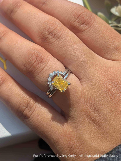 1.8 Ct Yellow Ice Crushed Solitaire Silver Ring For Women
