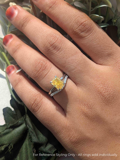 1.8 Ct Yellow Ice Crushed Solitaire Silver Ring For Women