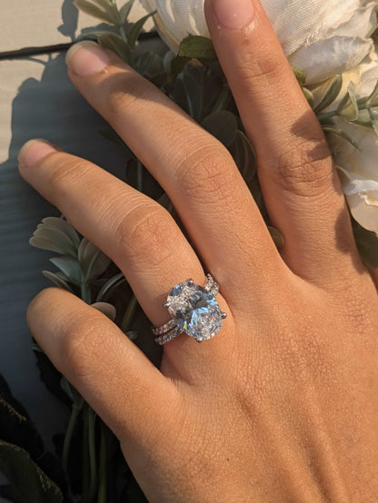 Isabella Oval Solitaire Silver Ring