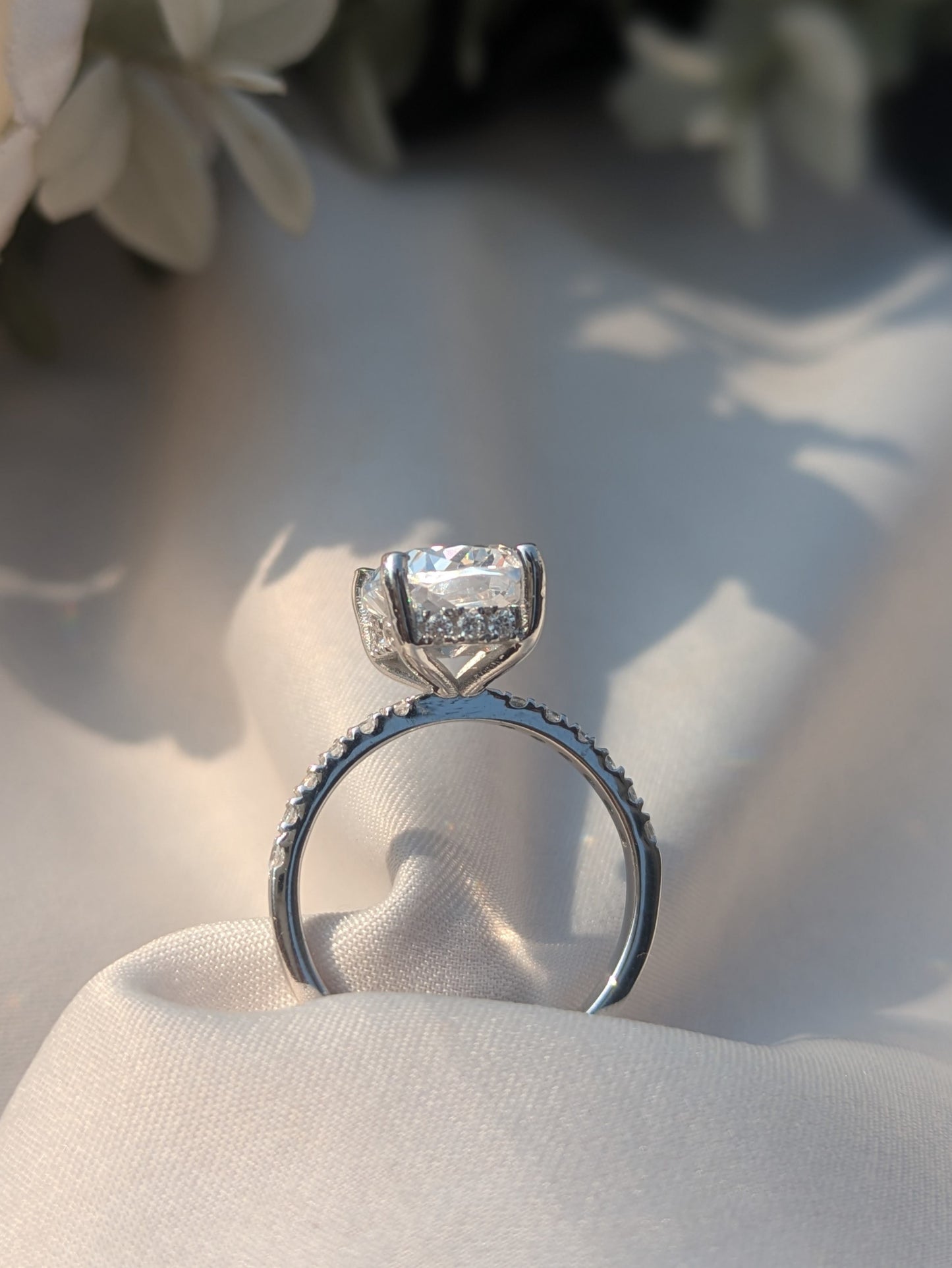 Isabella Oval Solitaire Silver Ring