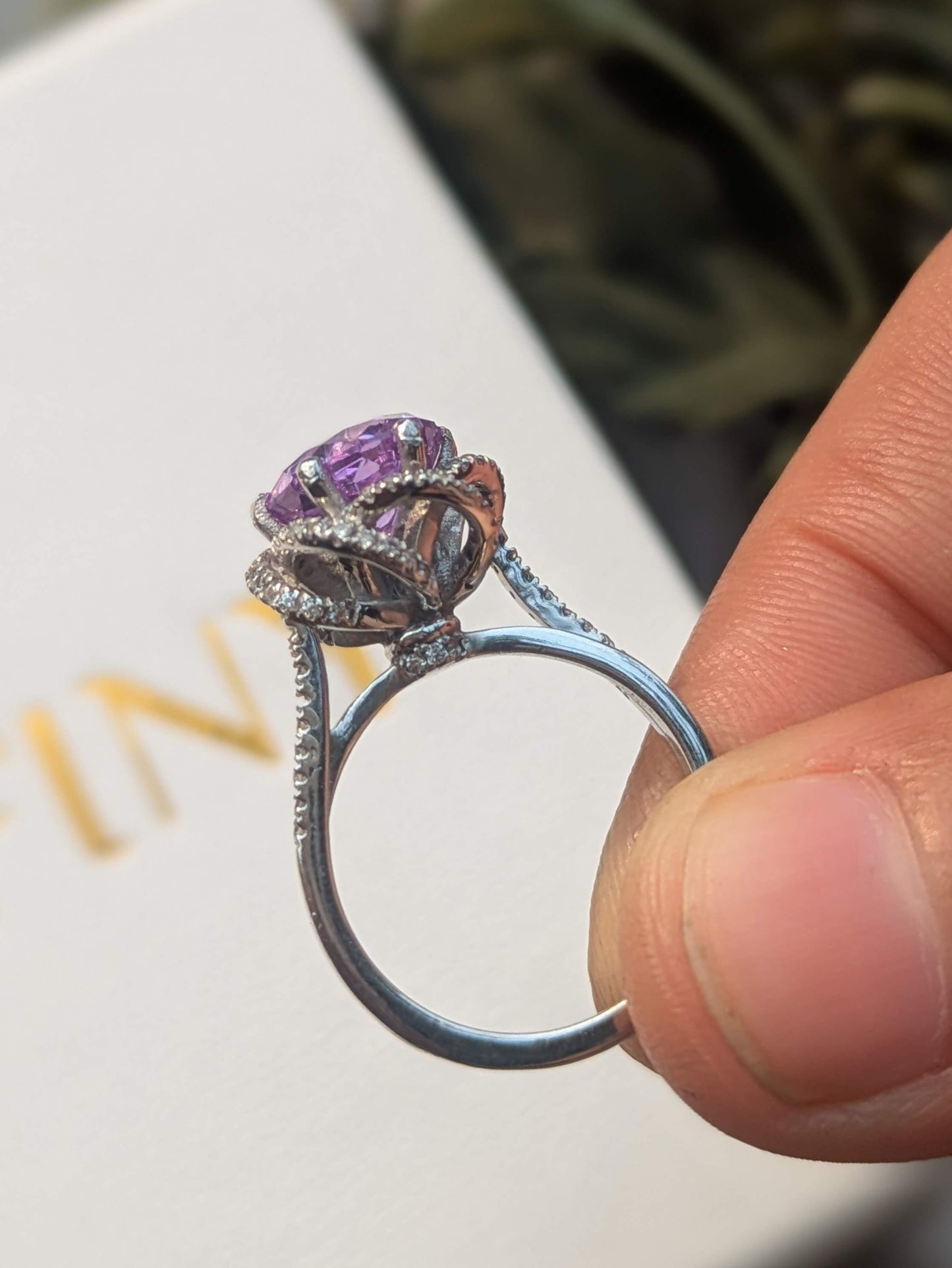 2Ct Purple Rose Cut Cynthia Luxe Round Solitaire Silver Ring For Women