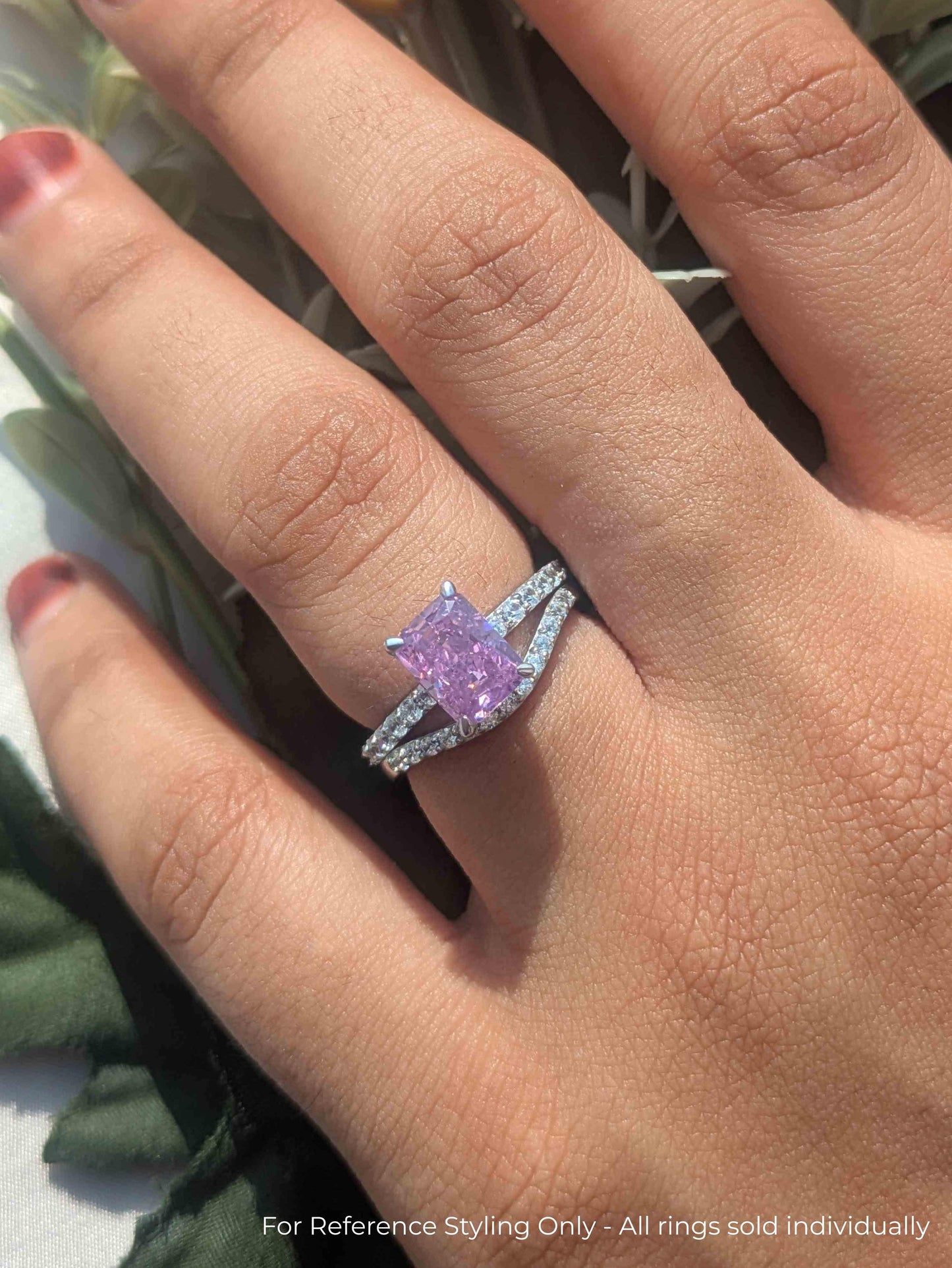 1.8 Ct Pink Ice Crushed Solitaire Silver Ring For Women