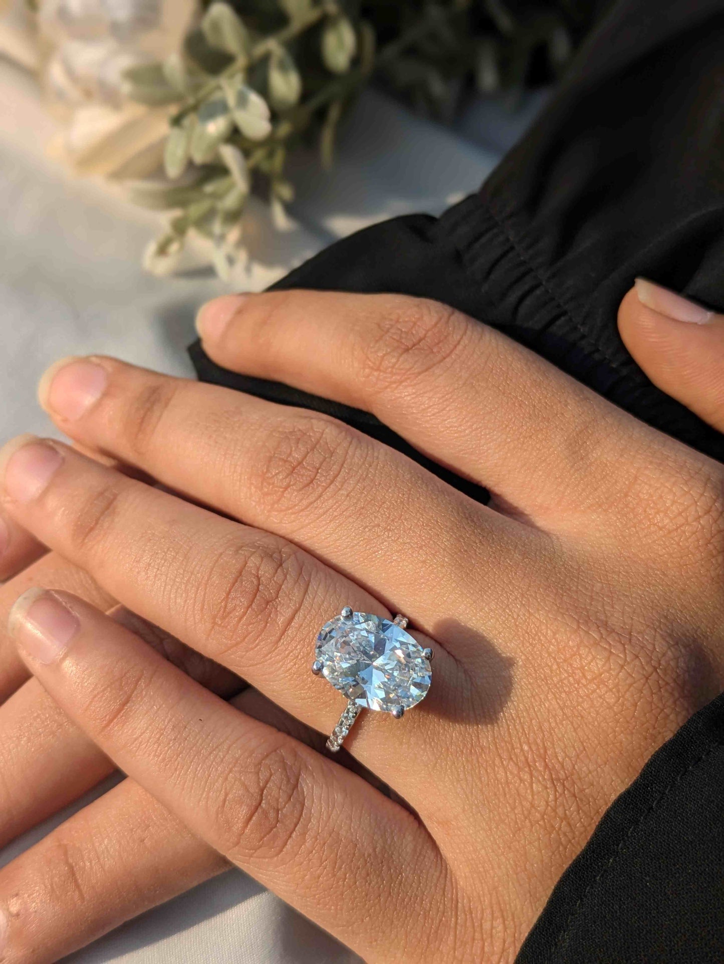 Isabella Oval Solitaire Silver Ring
