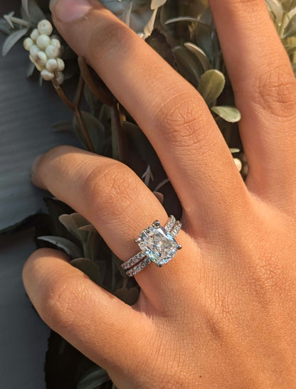Amaira Cushion Solitaire Silver Ring