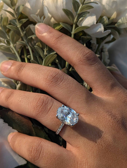 Isabella Oval Solitaire Silver Ring