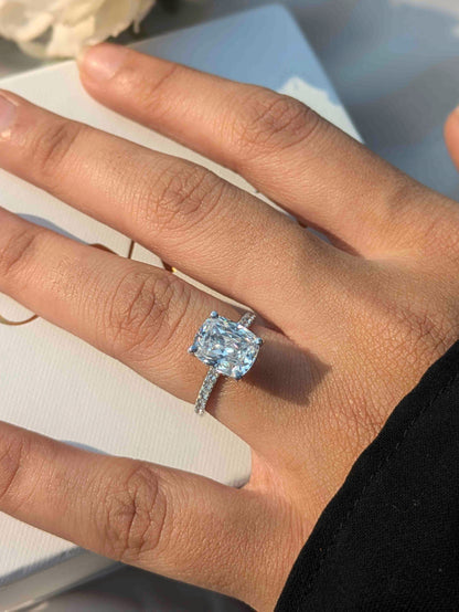 Amaira Cushion Solitaire Silver Ring