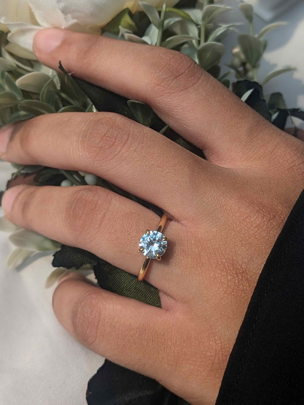 1.25Ct Lisa Low Setted Silver Solitaire Ring