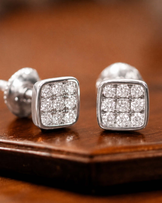 9 Stone Silver Stud for Mens