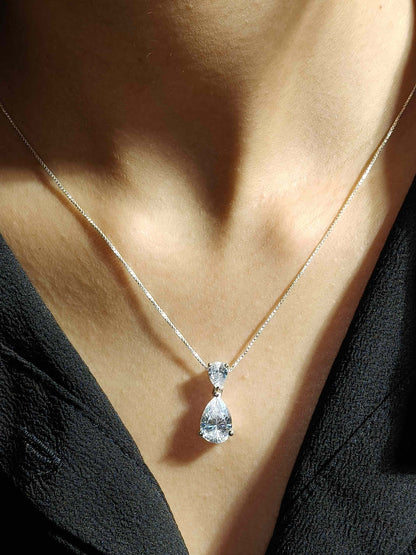 Pear & Pear Silver Pendant