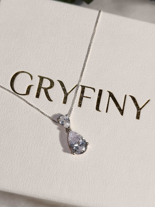 Pear & Pear Silver Pendant