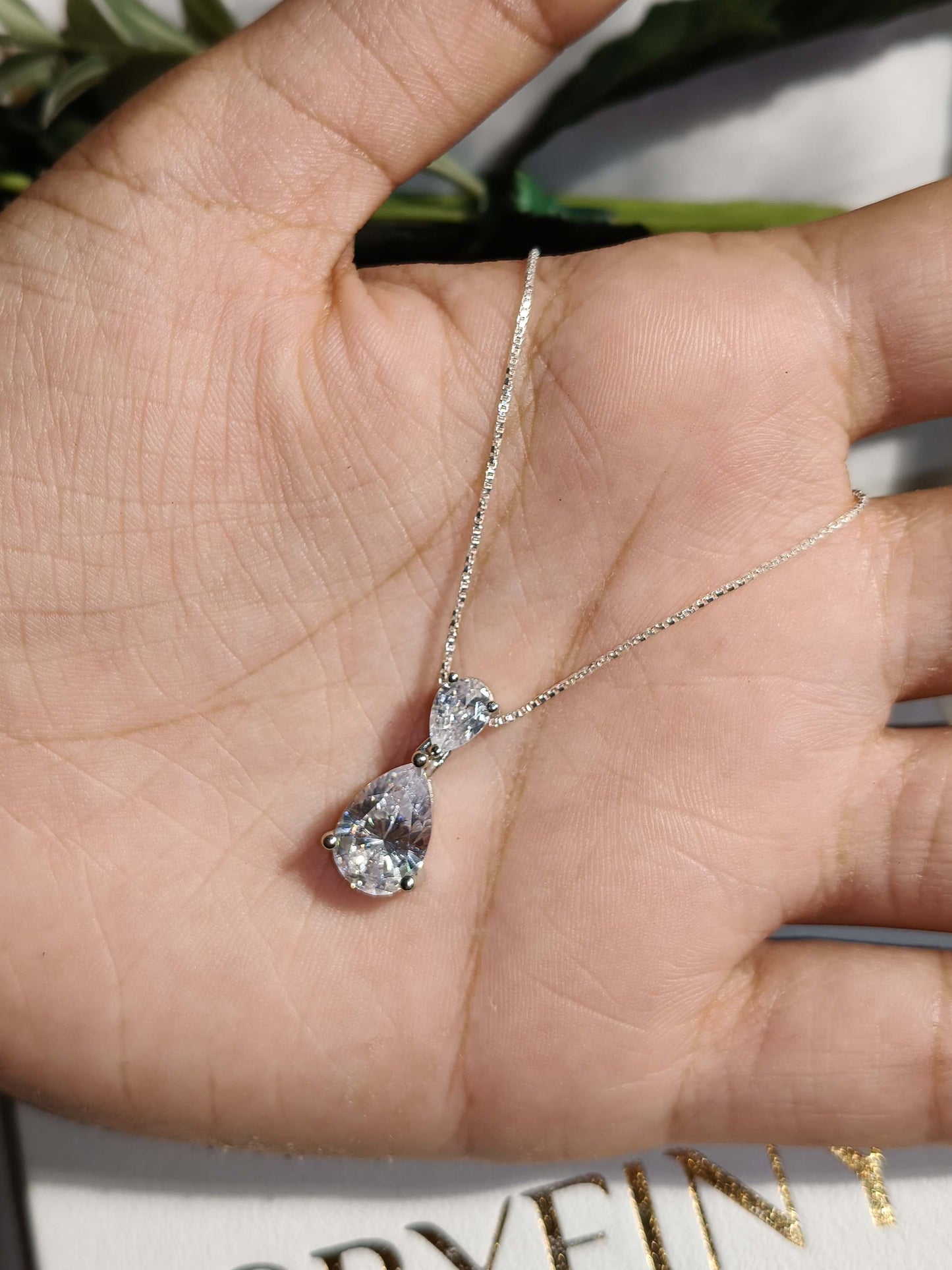 Pear & Pear Silver Pendant