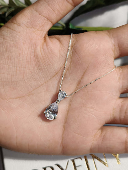 Pear & Pear Silver Pendant