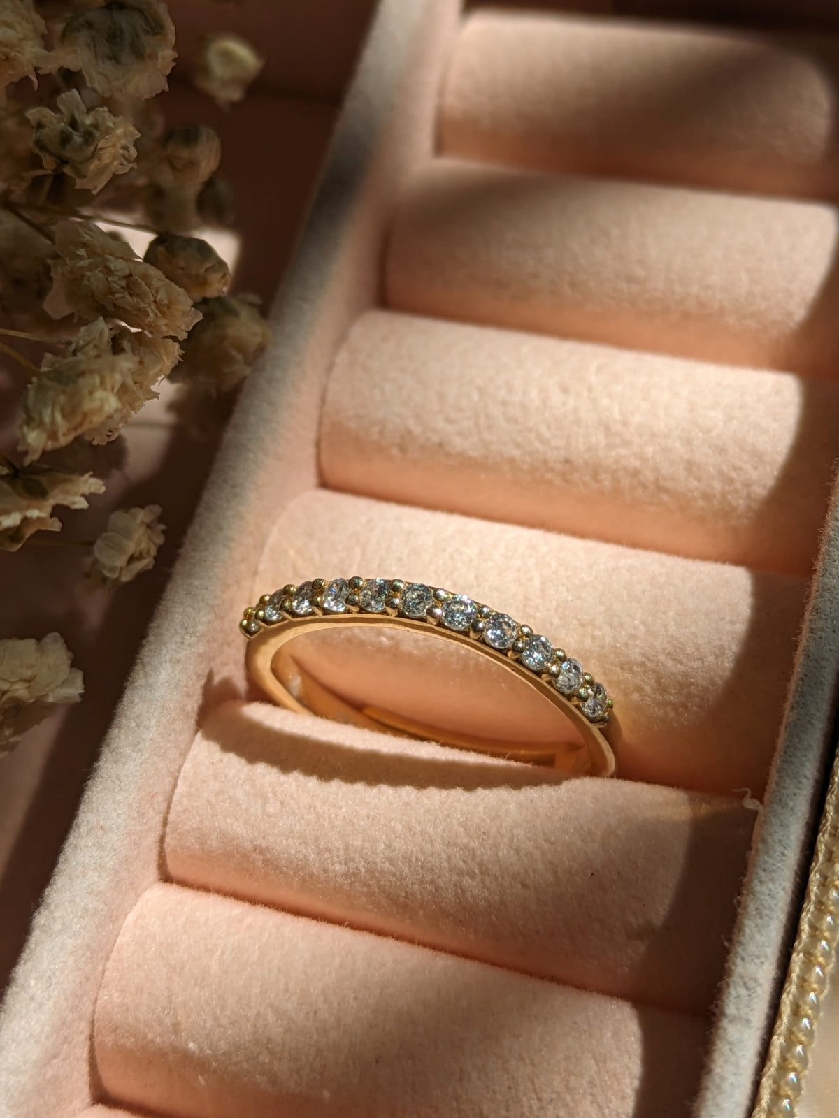 Celine Silver Stackable Diamond Band