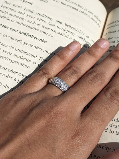 Pyra Silver Pave Diamond Ring