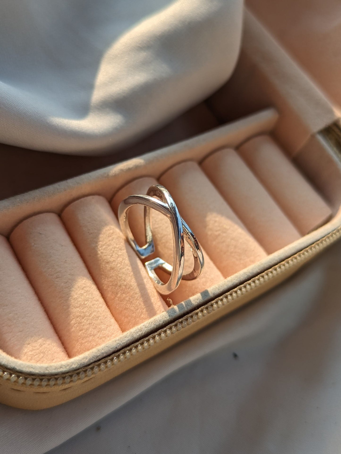 Everly Silver Classy Cross Ring