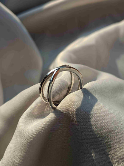 Everly Silver Classy Cross Ring