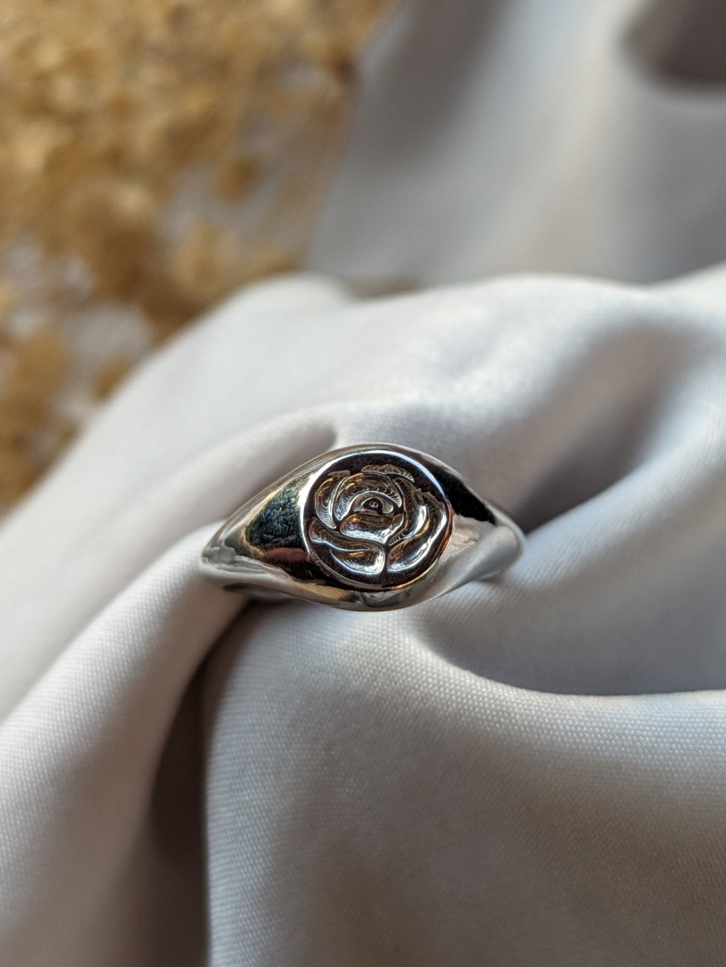 Fleur Silver Signet  Ring
