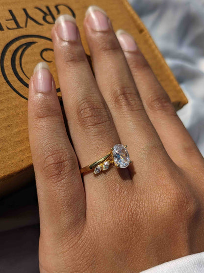 2Ct Sarah Silver Oval Solitaire Ring