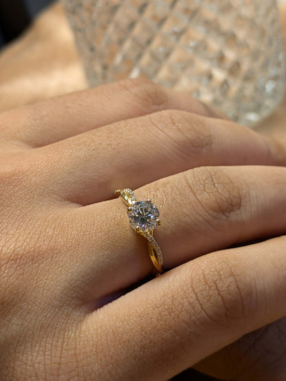 0.8Ct Juvia Silver Solitaire Ring
