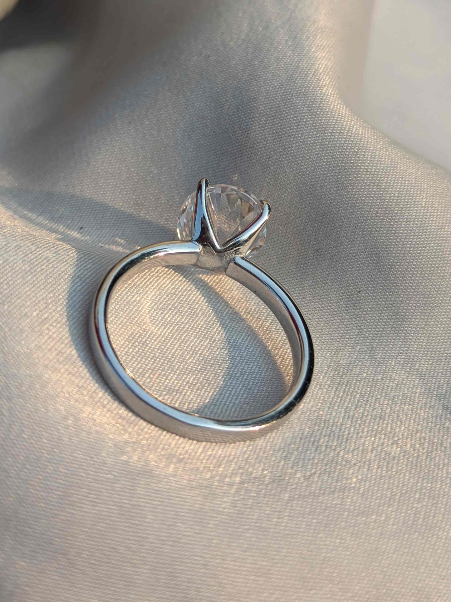 Charlotte Silver Oval Solitaire Ring
