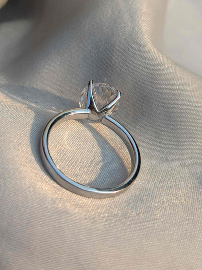 Charlotte Silver Oval Solitaire Ring