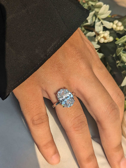 Hayley Oval Solitaire Silver Ring