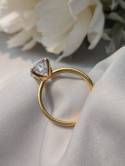 3.30Ct Charlotte Silver Oval Solitaire Ring