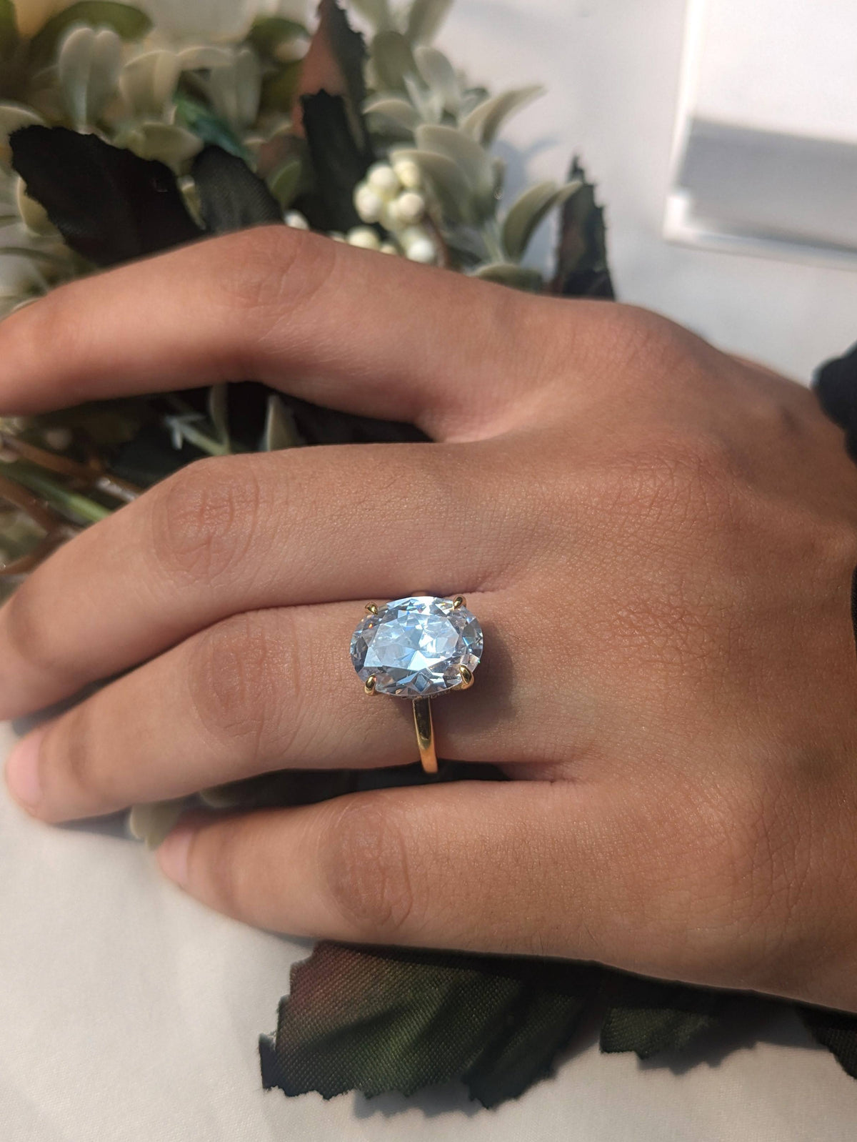 5Ct Hayley Oval Solitaire Silver Ring