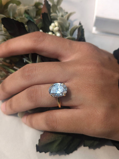 5Ct Hayley Oval Solitaire Silver Ring