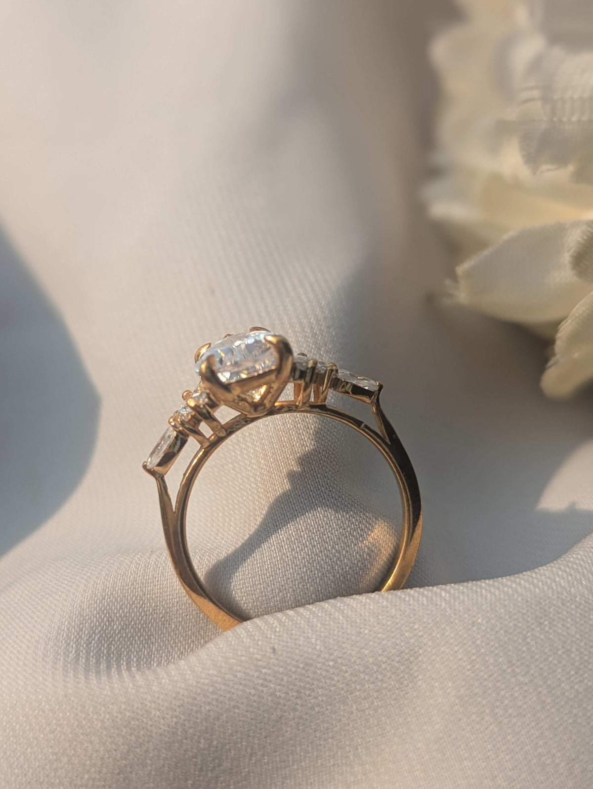 1.8Ct Elaine Silver Pear Solitaire Ring