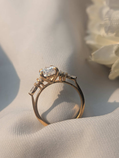 1.8Ct Elaine Silver Pear Solitaire Ring