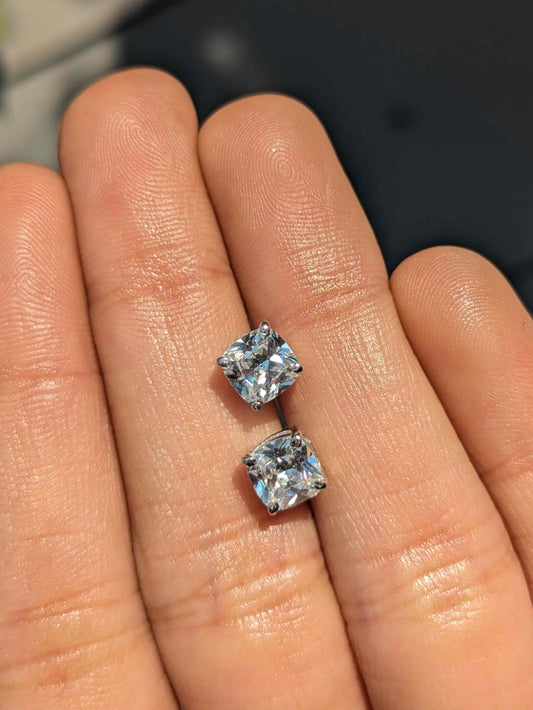Cushion Stud Silver Earring