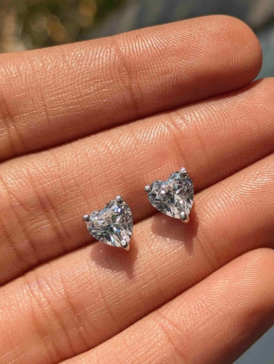 Heart Stud Silver Earring