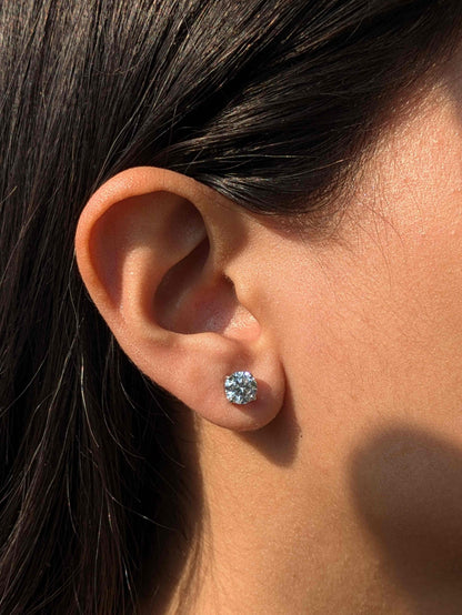 Round Stud Silver Earring