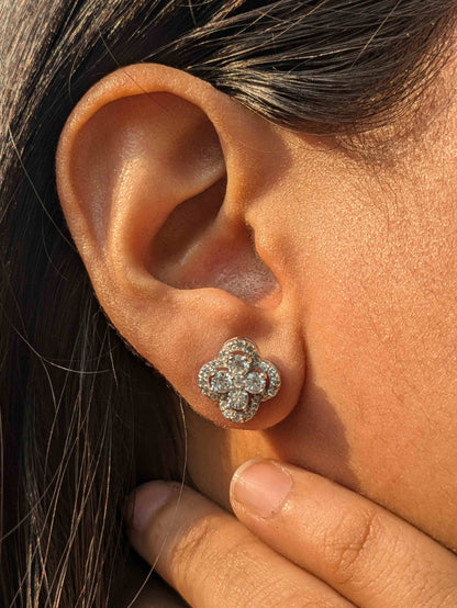 Clover Stud Silver Earring