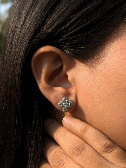 Clover Stud Silver Earring