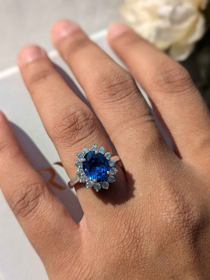 Princess D's Oval Solitaire Silver Ring