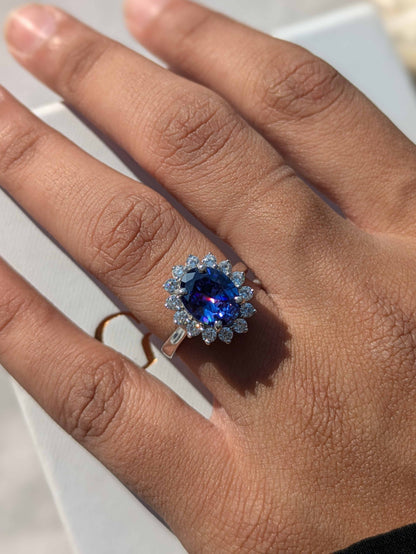 Princess D's Oval Solitaire Silver Ring