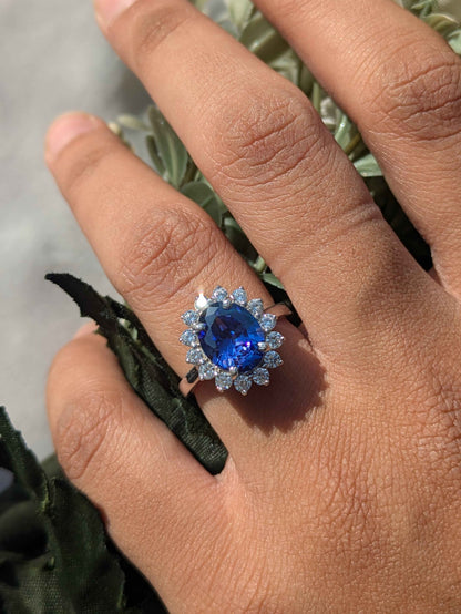 Princess D's Oval Solitaire Silver Ring