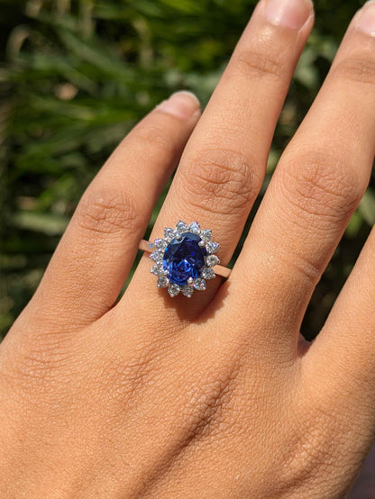 Princess D's Oval Solitaire Silver Ring