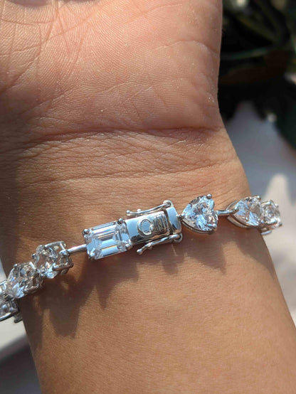 Luxe MultiStone Tennis Silver Bracelet