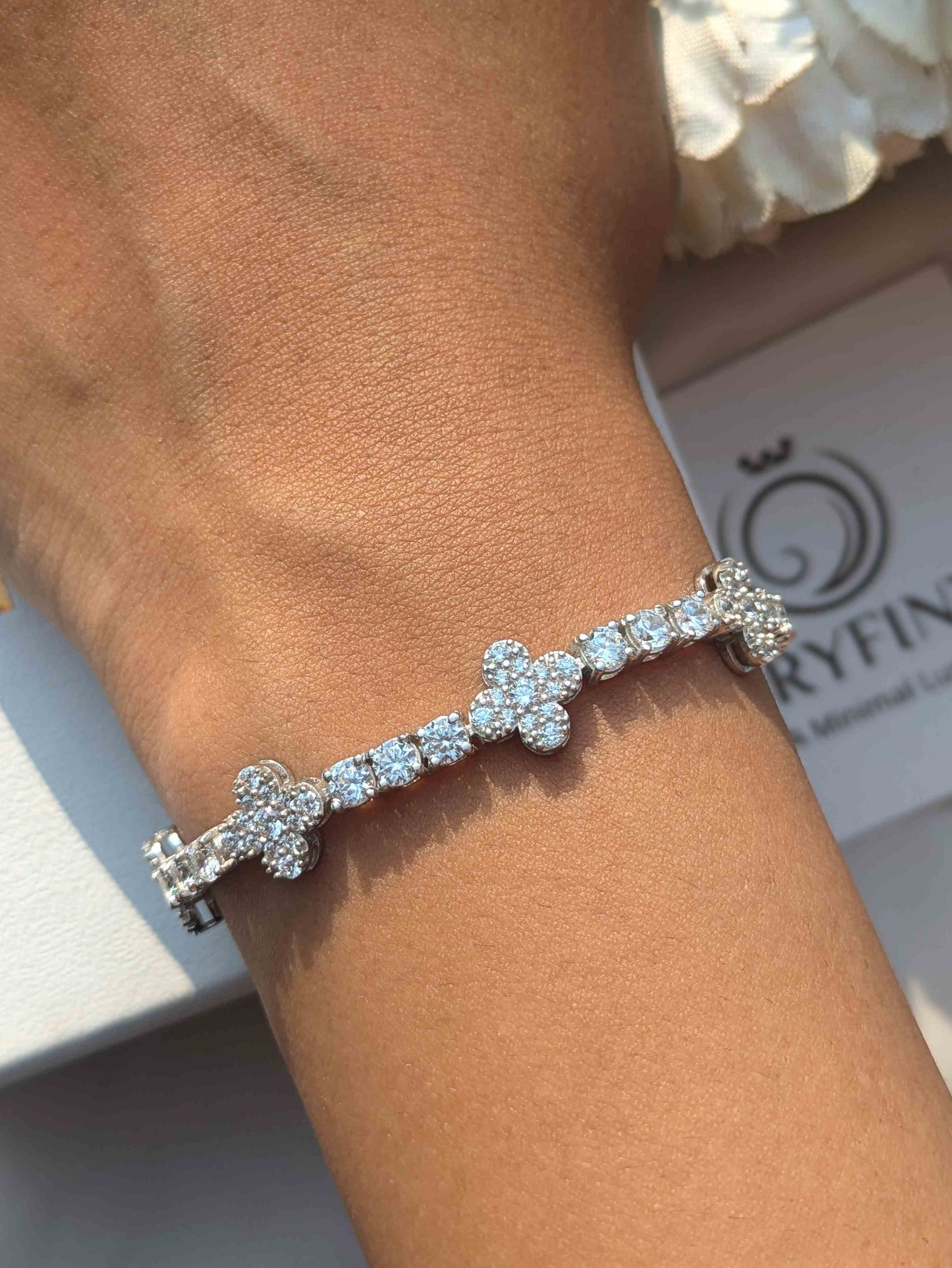 Clover Tennis Silver Bracelet