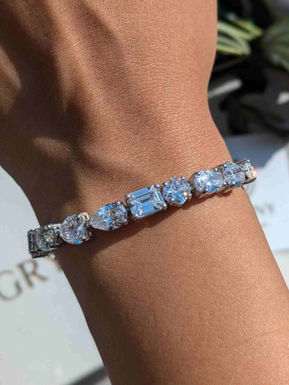 MultiStone Tennis Silver Bracelet