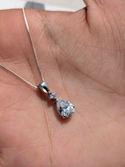 White Pear Silver Pendant