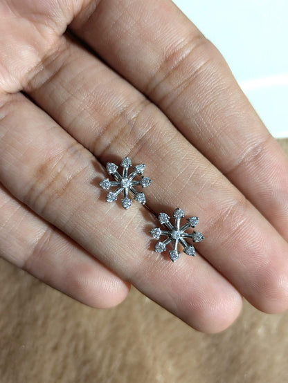 Celes Silver Diamond Stud Earring