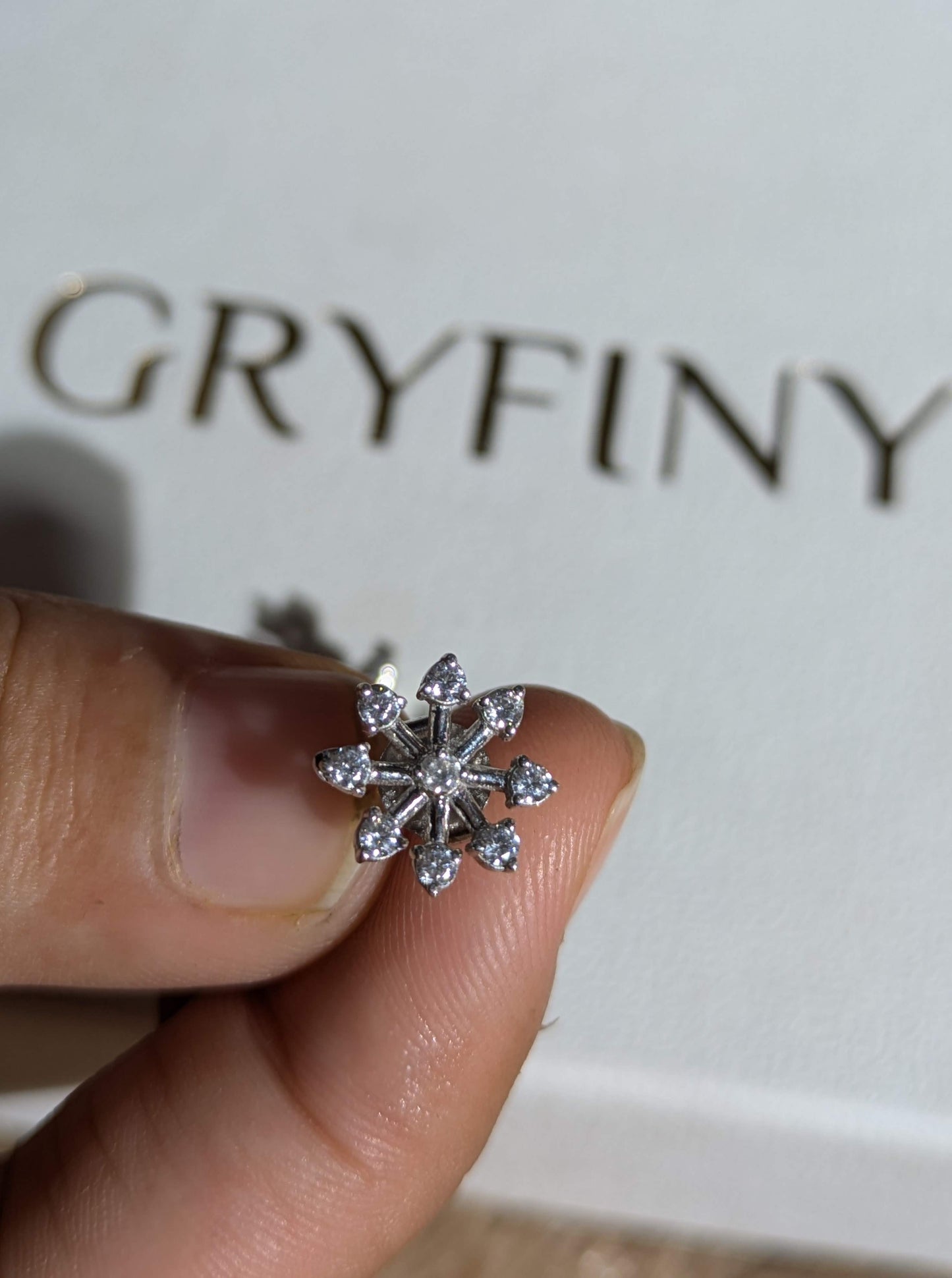 Celes Silver Diamond Stud Earring